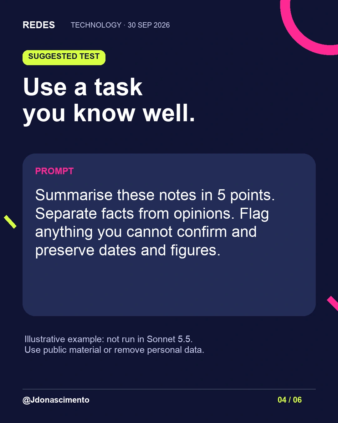 Suggested, untested prompt: summarise notes, separate facts from opinions and preserve dates and figures.