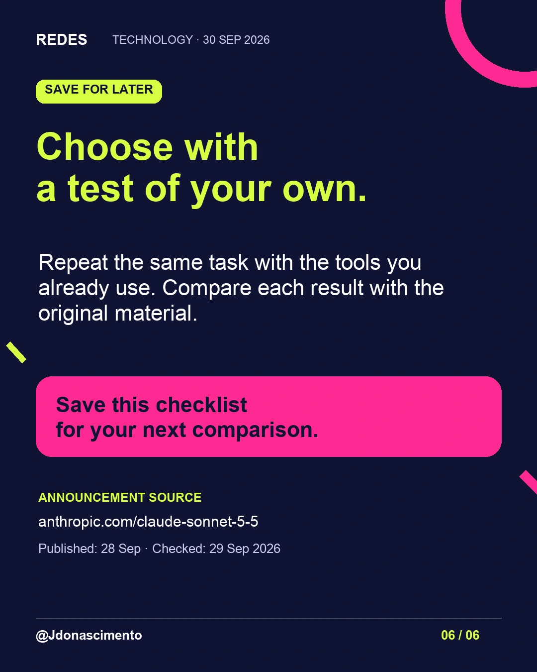 Save the checklist and compare with your own task. Source: Anthropic announcement, 28 September 2026.